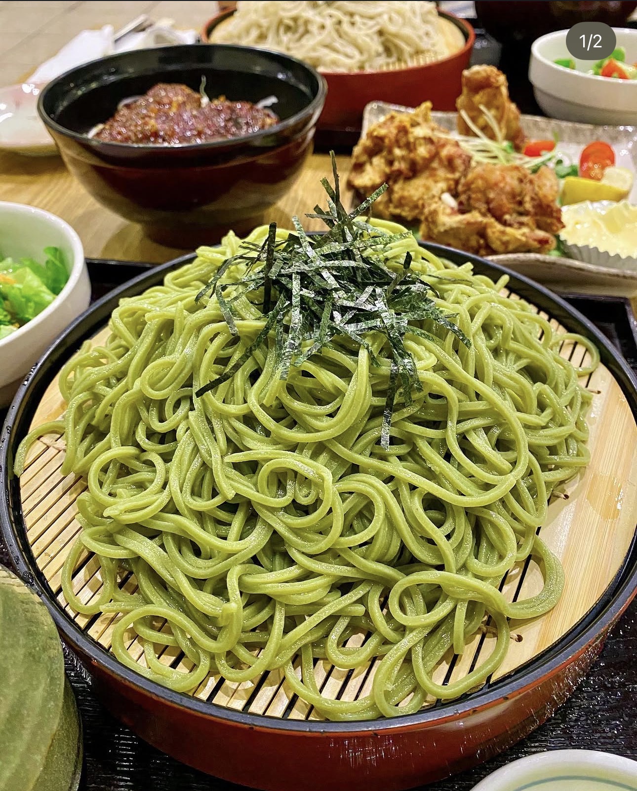 Green tea soba set